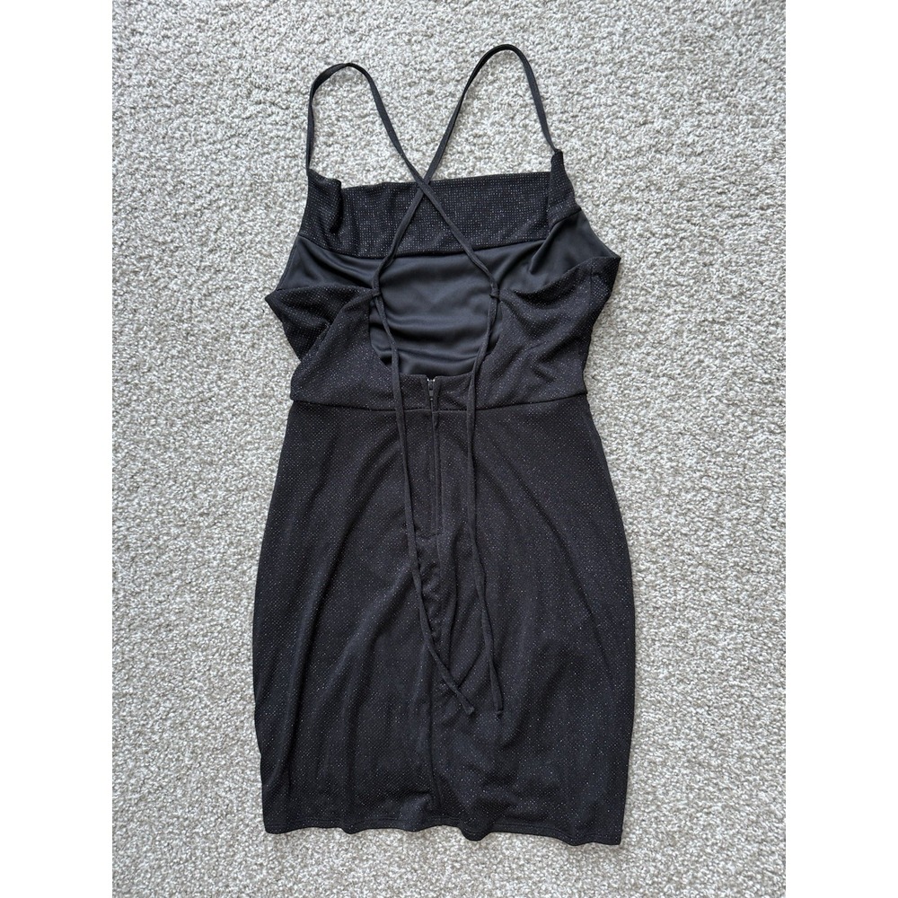 B Darlin Black Glitter Cocktail Dress Women's Small Party Glam Whimsigoth Dark - Picture 3 of 6